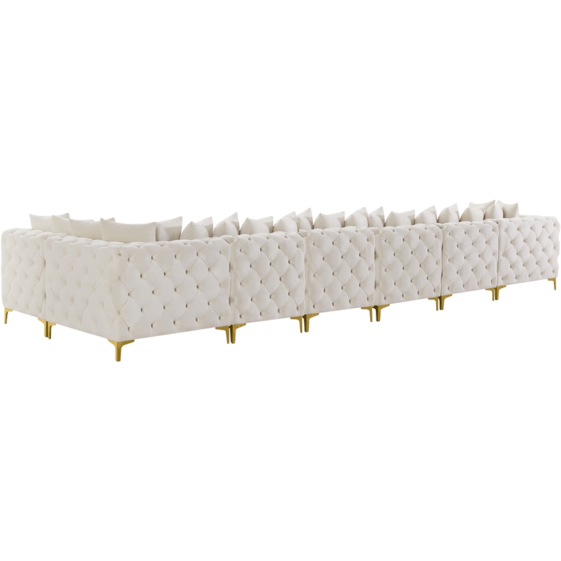 Meridian Furniture Tremblay Cream Velvet Modular Sectional