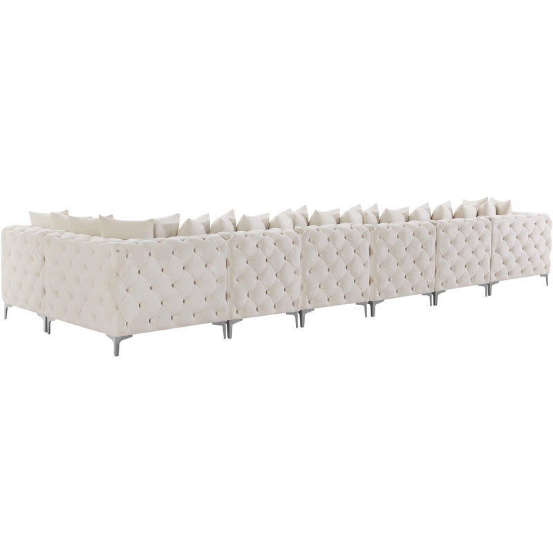 Meridian Furniture Tremblay Cream Velvet Modular Sectional