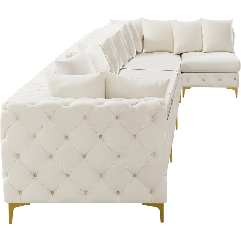Meridian Furniture Tremblay Cream Velvet Modular Sectional
