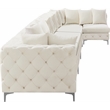Meridian Furniture Tremblay Cream Velvet Modular Sectional