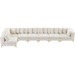Meridian Furniture Tremblay Cream Velvet Modular Sectional