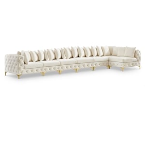 Meridian Furniture Tremblay Cream Velvet Modular Sectional