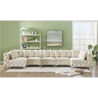 Meridian Furniture Tremblay Velvet Modular Sectional/Pillow in Cream/Gold-Chrome