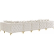 Meridian Furniture Tremblay Velvet Modular Sectional/Pillow in Cream/Gold-Chrome