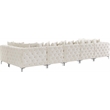Meridian Furniture Tremblay Velvet Modular Sectional/Pillow in Cream/Gold-Chrome