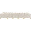 Meridian Furniture Tremblay Velvet Modular Sectional/Pillow in Cream/Gold-Chrome