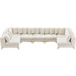 Meridian Furniture Tremblay Velvet Modular Sectional/Pillow in Cream/Gold-Chrome