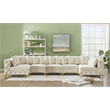 Meridian Furniture Tremblay Velvet Modular Sectional/Pillow in Cream/Gold-Chrome