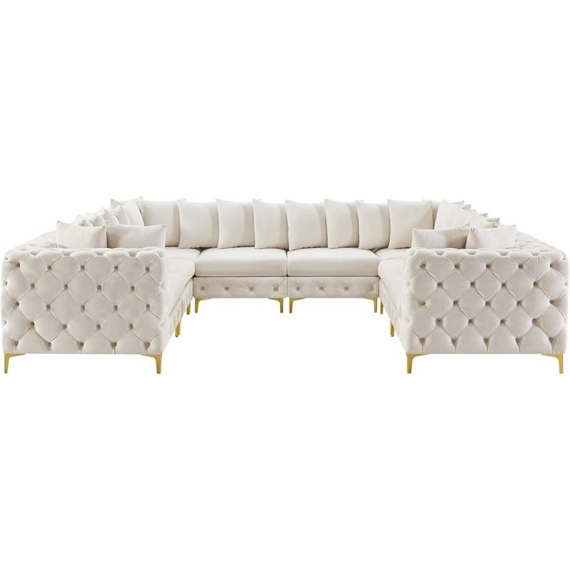 Meridian Furniture Tremblay Cream Velvet Modular Sectional