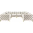 Meridian Furniture Tremblay Cream Velvet Modular Sectional