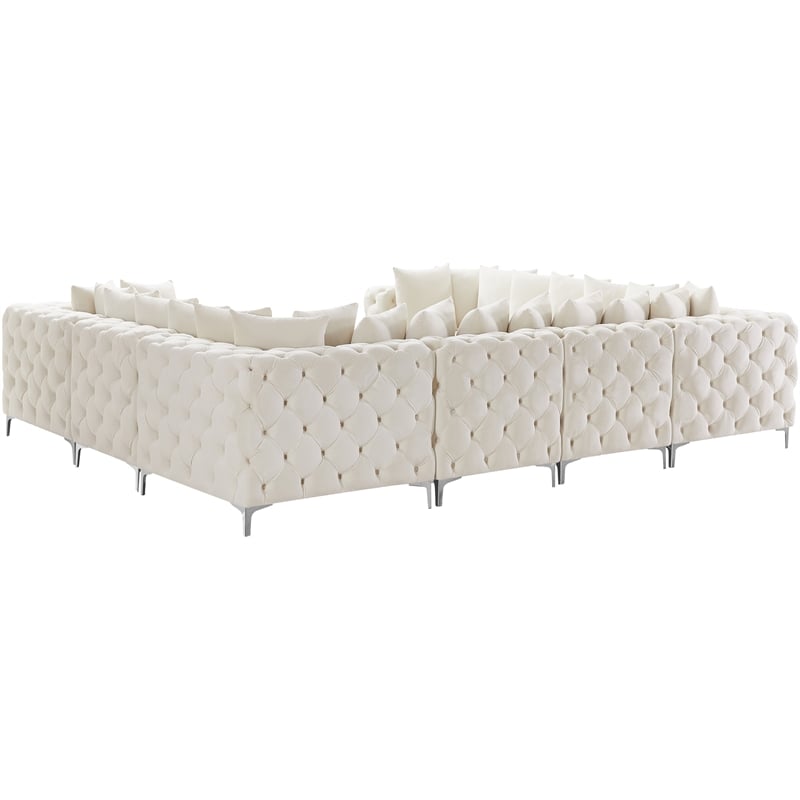 Meridian Furniture Tremblay Cream Velvet Modular Sectional