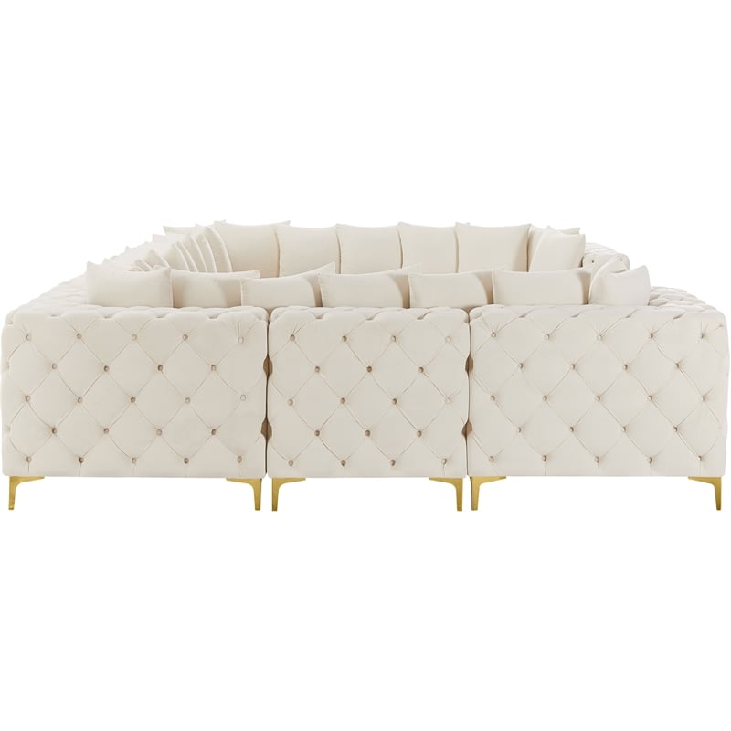 Meridian Furniture Tremblay Cream Velvet Modular Sectional