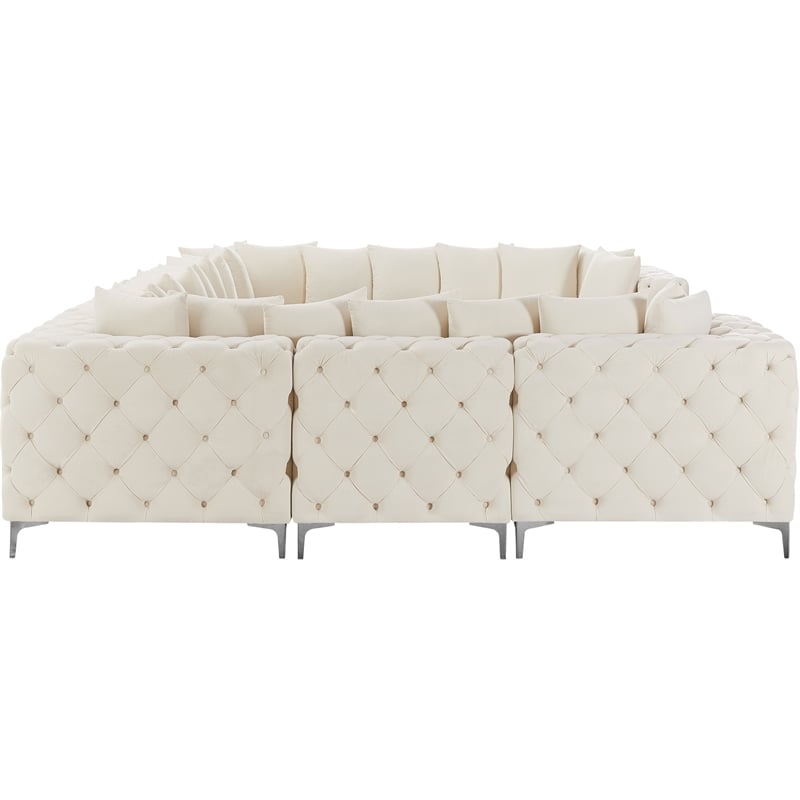 Meridian Furniture Tremblay Cream Velvet Modular Sectional