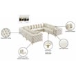 Meridian Furniture Tremblay Cream Velvet Modular Sectional