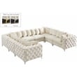 Meridian Furniture Tremblay Cream Velvet Modular Sectional