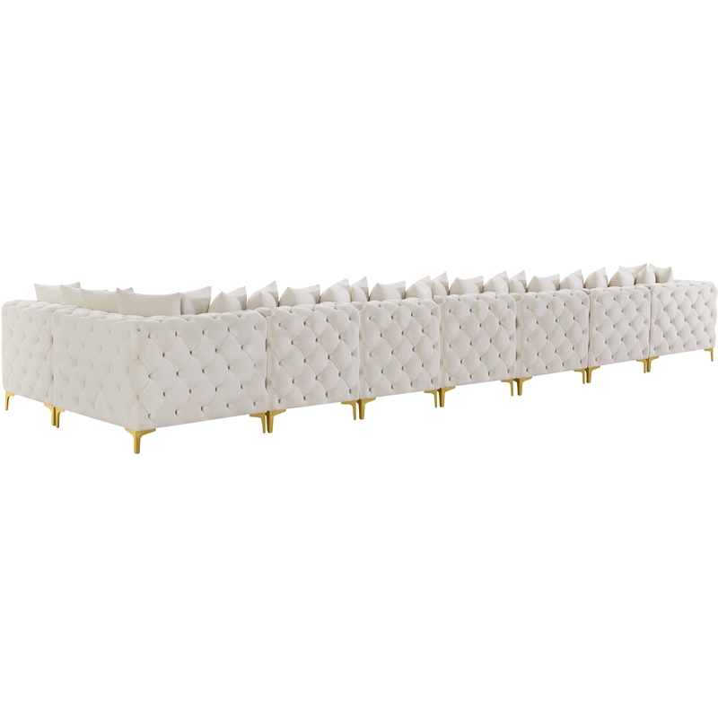 Meridian Furniture Tremblay Cream Velvet Modular Sectional