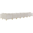 Meridian Furniture Tremblay Cream Velvet Modular Sectional