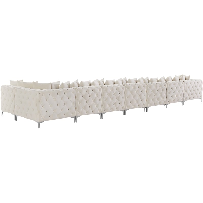Meridian Furniture Tremblay Cream Velvet Modular Sectional
