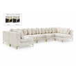 Meridian Furniture Tremblay Cream Velvet Modular Sectional