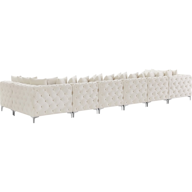 Meridian Furniture Tremblay Cream Velvet Modular Sectional