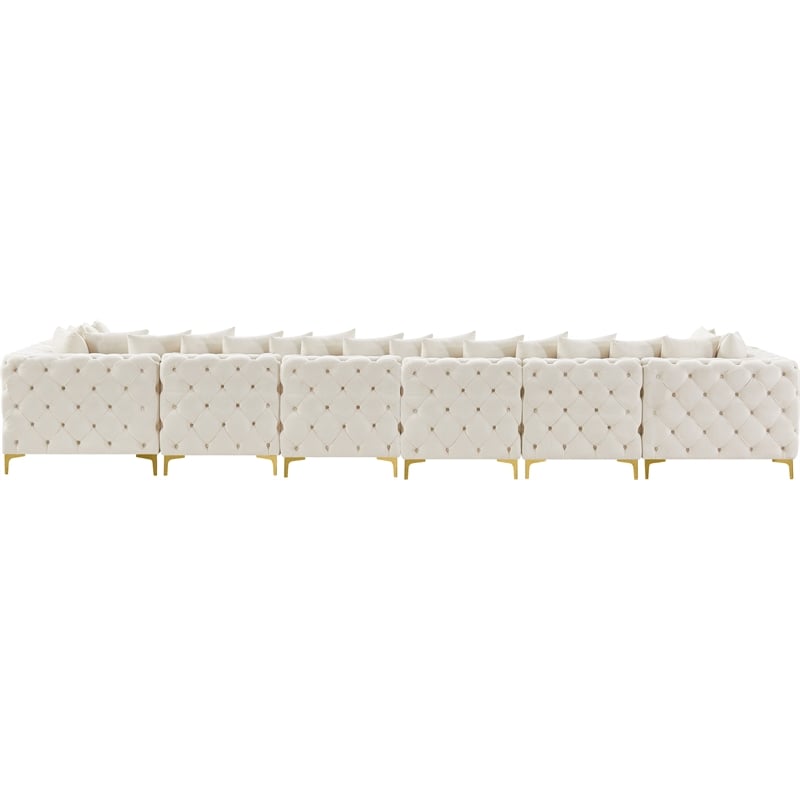 Meridian Furniture Tremblay Cream Velvet Modular Sectional