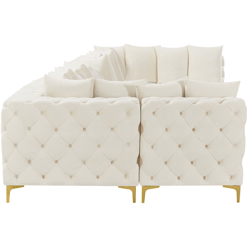 Meridian Furniture Tremblay Cream Velvet Modular Sectional