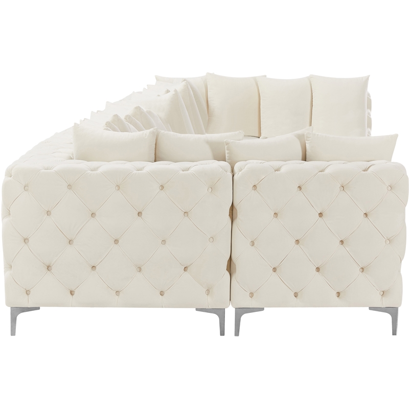 Meridian Furniture Tremblay Cream Velvet Modular Sectional