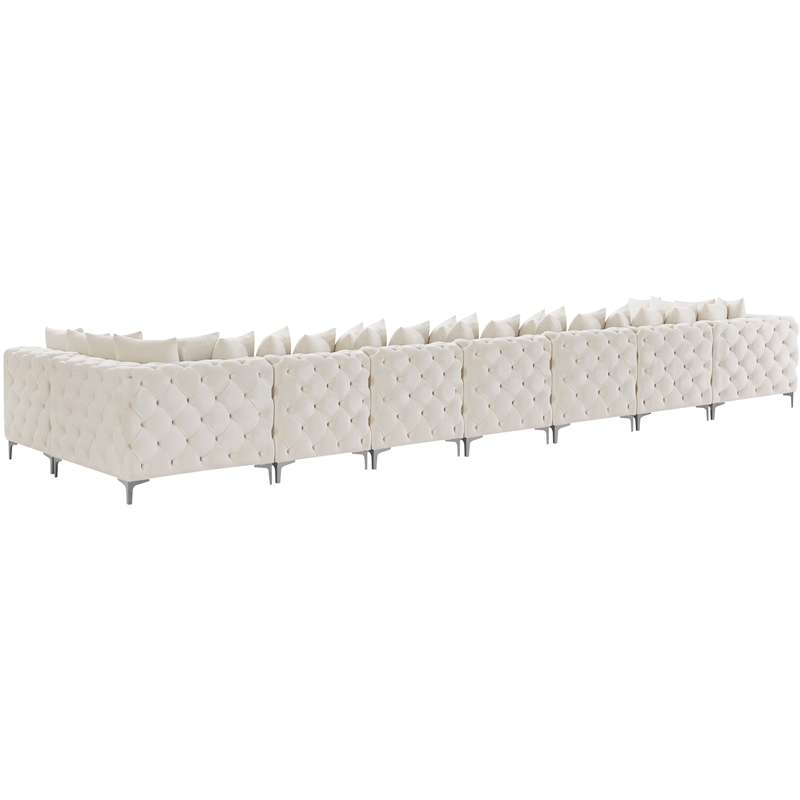 Meridian Furniture Tremblay Cream Velvet Modular Sectional