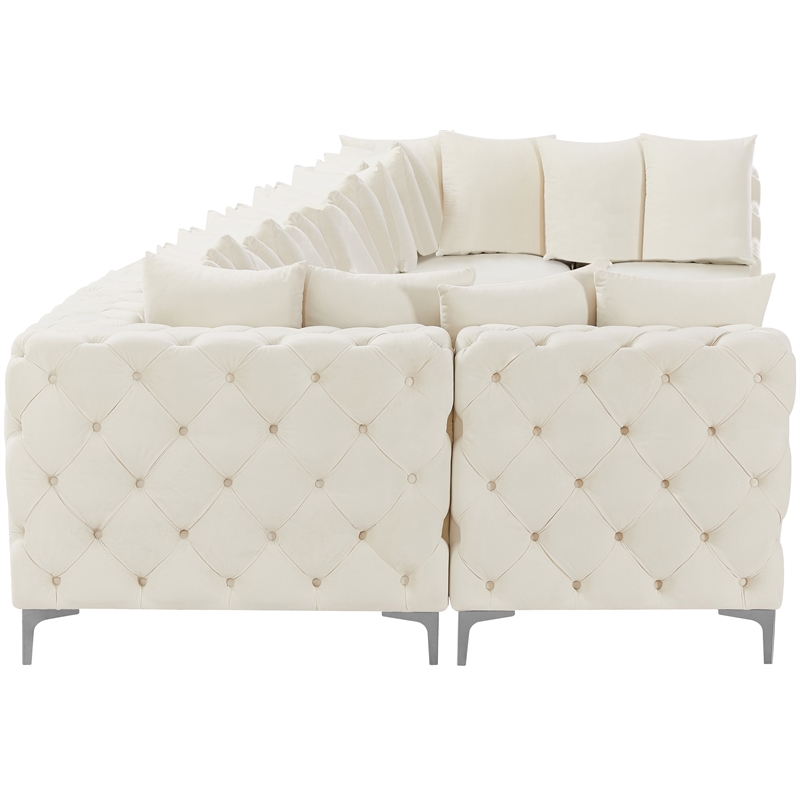 Meridian Furniture Tremblay Cream Velvet Modular Sectional