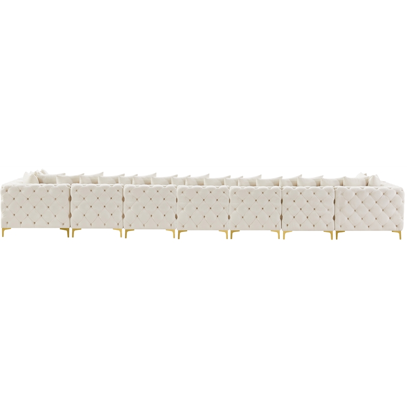 Meridian Furniture Tremblay Cream Velvet Modular Sectional