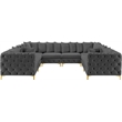 Meridian Furniture Tremblay Grey Velvet Modular Sectional