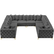Meridian Furniture Tremblay Grey Velvet Modular Sectional