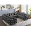 Meridian Furniture Tremblay Grey Velvet Modular Sectional