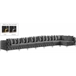 Meridian Furniture Tremblay Grey Velvet Modular Sectional