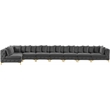 Meridian Furniture Tremblay Grey Velvet Modular Sectional