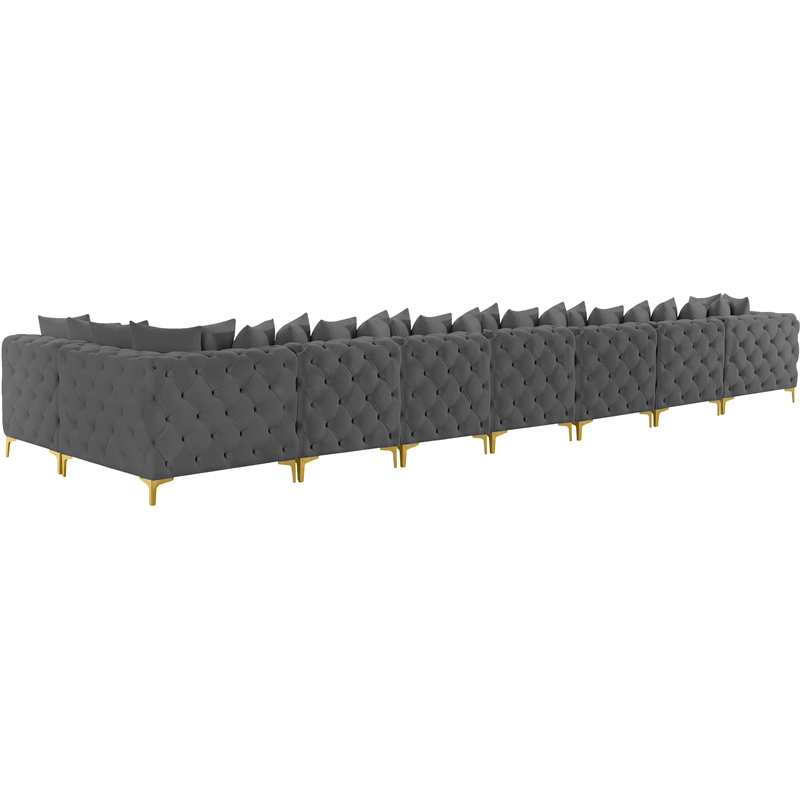 Meridian Furniture Tremblay Grey Velvet Modular Sectional
