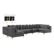 Meridian Furniture Tremblay Grey Velvet Modular Sectional