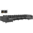 Meridian Furniture Tremblay Grey Velvet Modular Sectional