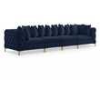 Meridian Furniture Tremblay Navy Velvet Modular Sofa