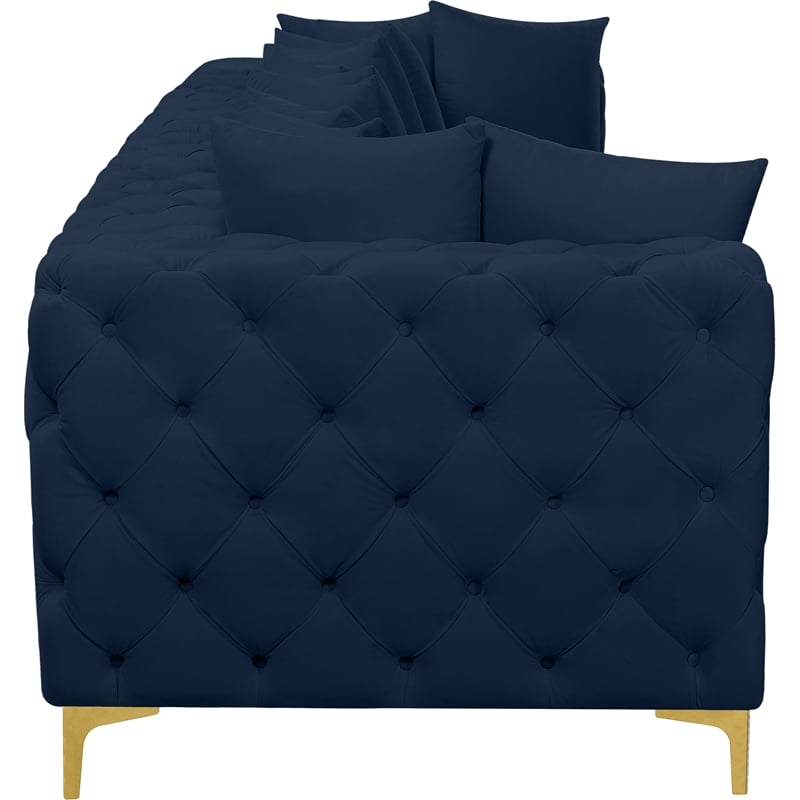 Meridian Furniture Tremblay Navy Velvet Modular Sofa