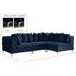 Meridian Furniture Tremblay Navy Velvet Modular Sectional