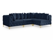 Meridian Furniture Tremblay Navy Velvet Modular Sectional