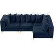 Meridian Furniture Tremblay Navy Velvet Modular Sectional