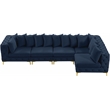 Meridian Furniture Tremblay Navy Velvet Modular Sectional