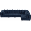 Meridian Furniture Tremblay Navy Velvet Modular Sectional