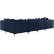Meridian Furniture Tremblay Navy Velvet Modular Sectional