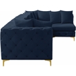 Meridian Furniture Tremblay Navy Velvet Modular Sectional