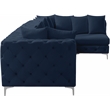 Meridian Furniture Tremblay Navy Velvet Modular Sectional