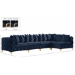 Meridian Furniture Tremblay Navy Velvet Modular Sectional