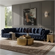 Meridian Furniture Tremblay Navy Velvet Modular Sectional